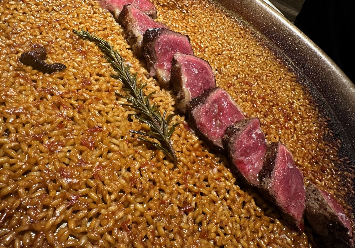 Arroz de chuletón de rubia gallega.