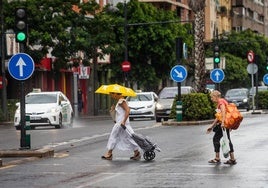 Día de lluvias en la ciudad de Valencia.