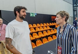 Ricky Rubio charla con Elisa Aguilar en L'Alqueria del Basket.