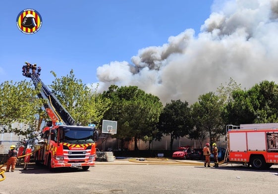 Actuación de bomberos.