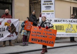 Imagen de archivo de una de las manifestaciones en Valencia contra plantas renovables.