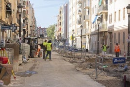 Avenida de la Malvarrosa, en obras desde finales del mes de marzo.