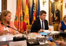 El president Mazón preside una sesión plenaria del Consell.