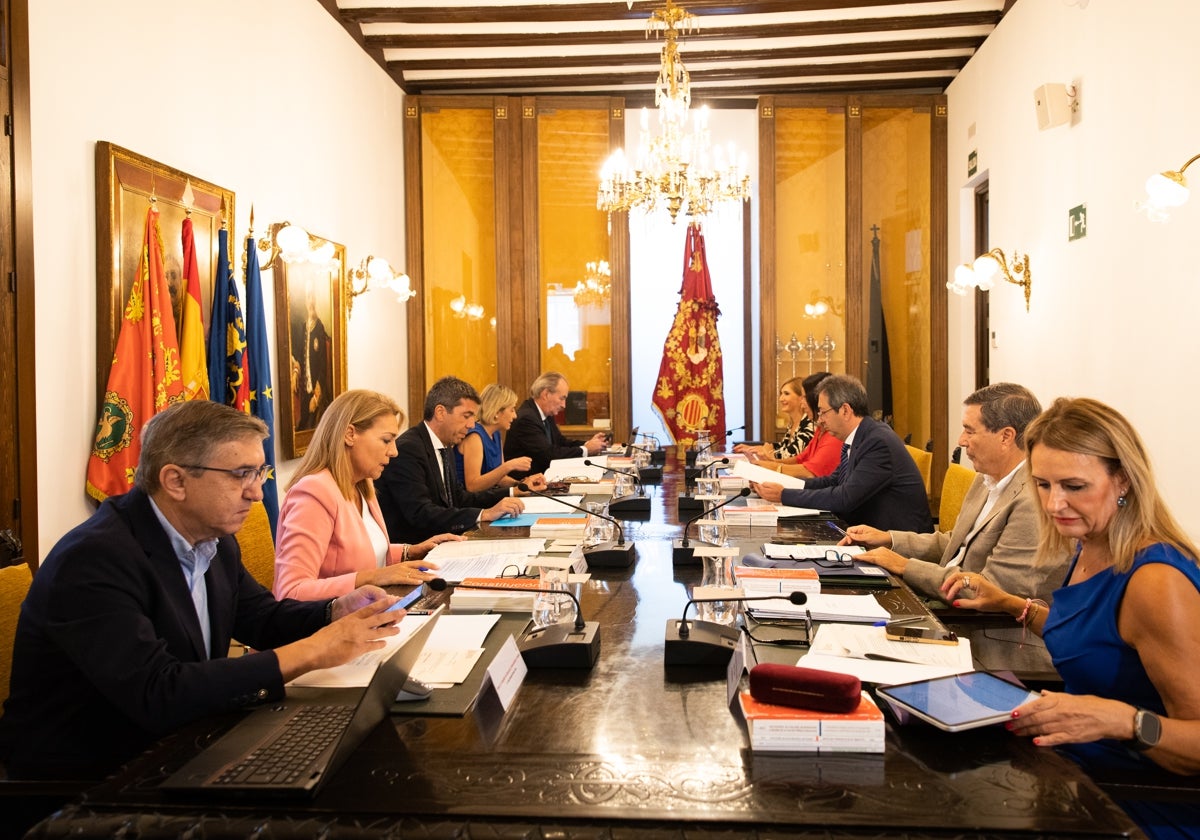 Carlos Mazón preside una sesión plenaria del Consell.