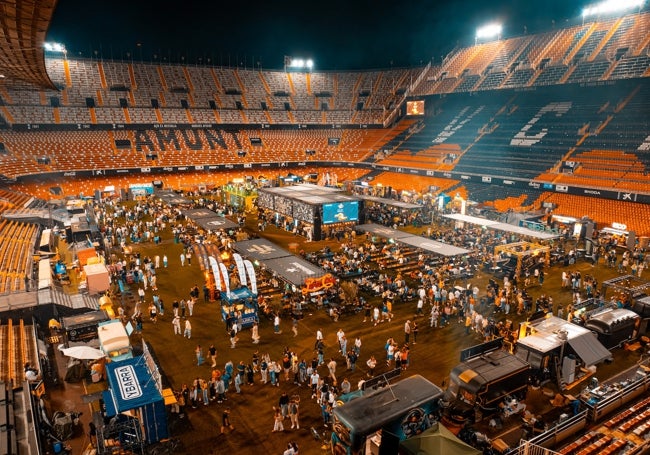 Así lucía MEstalla durante el evento.