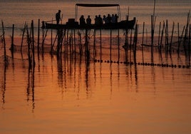 Puesta de sol en la Albufera de Valencia.