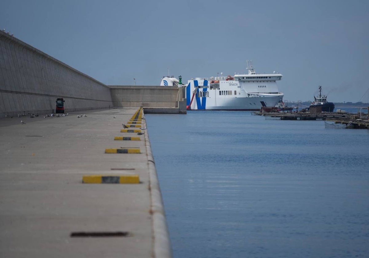 El buque 'Tenacia' atraca en el puerto de Valencia.