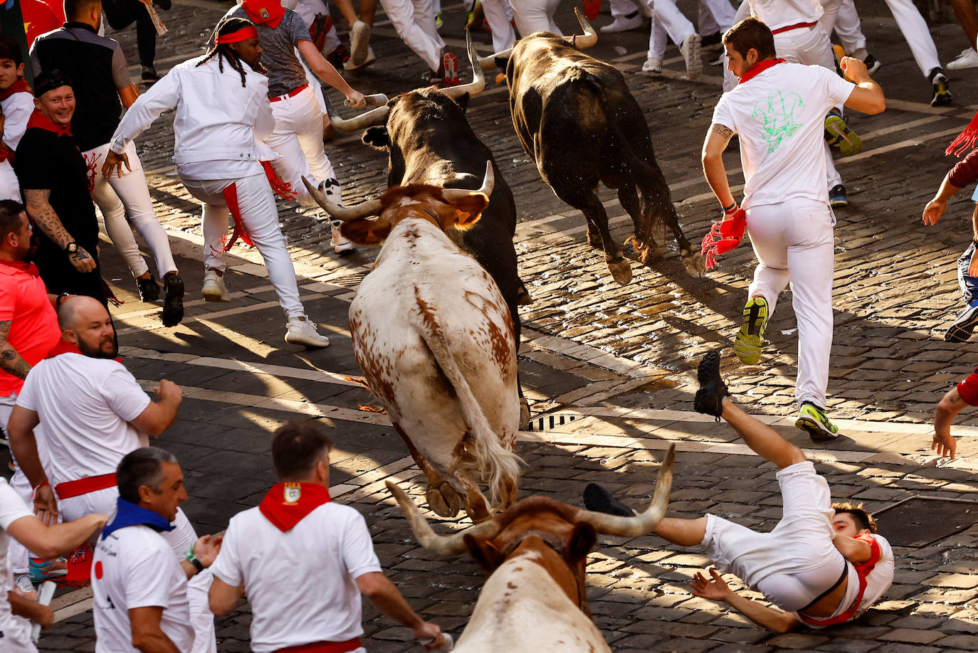 Las mejores imágenes del quinto encierro de San Fermín