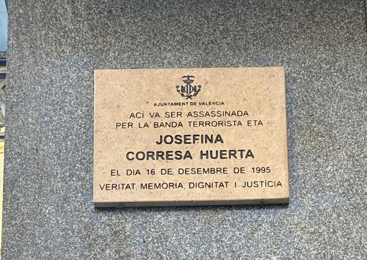 Imagen secundaria 1 - Placas en homenaje a Ernest Lluch, Josefina Corresa y José Edmundo Casany.