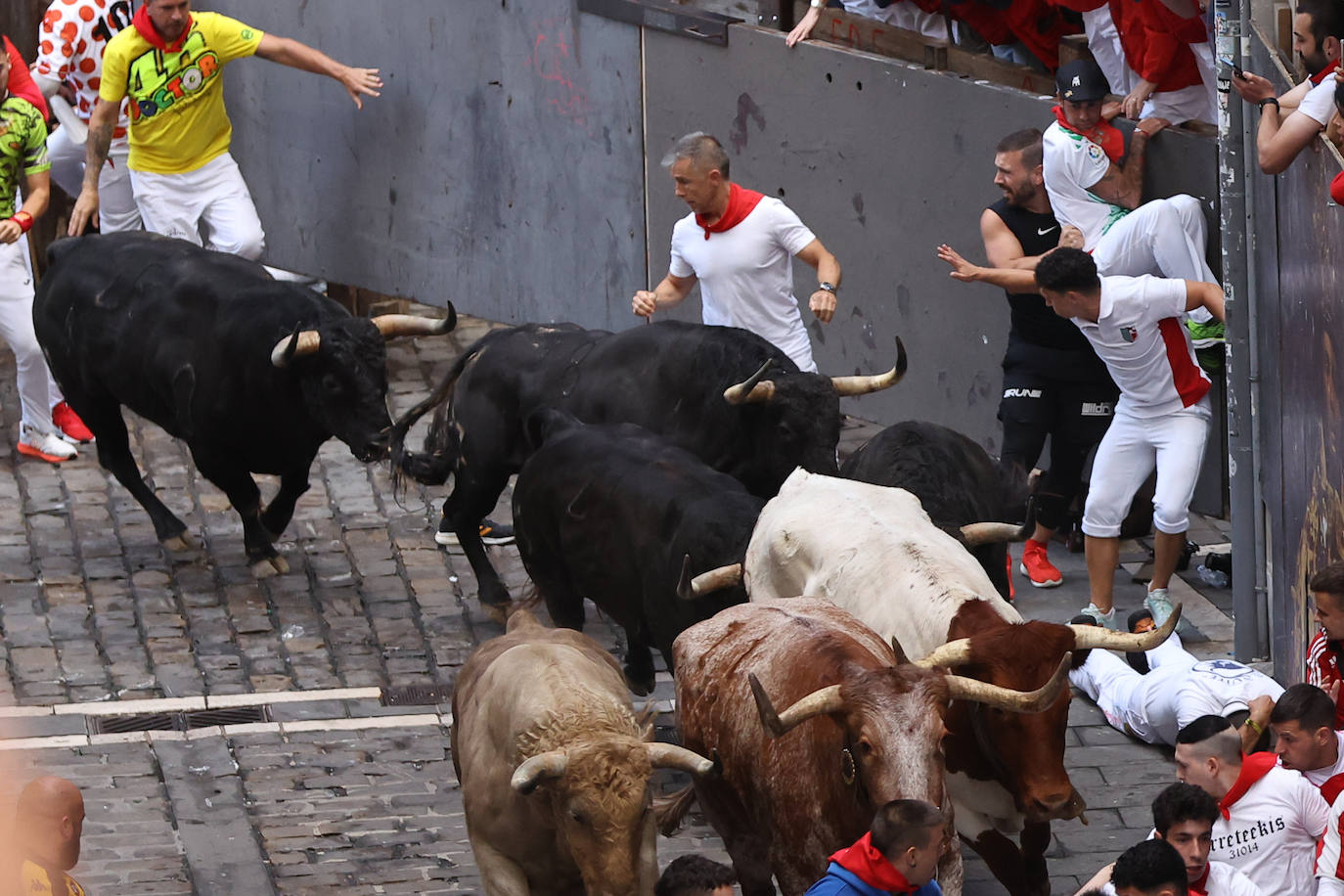 Las mejores imágenes del sexto encierro de San Fermín 2024