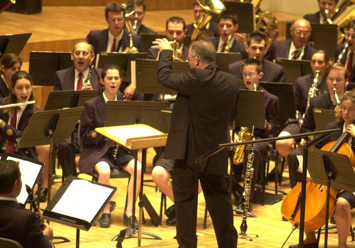 Una de las bandas del certamen tocando en el Palau de la Música de Valencia.