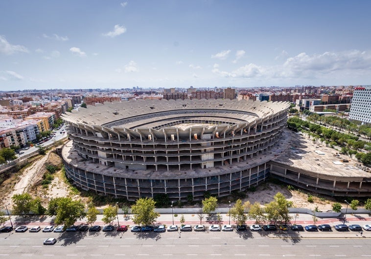 Visión panorámica del estado actual del nuevo Mestalla.