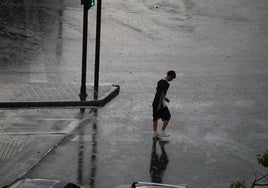 Día de lluvia en la ciudad de Valencia.