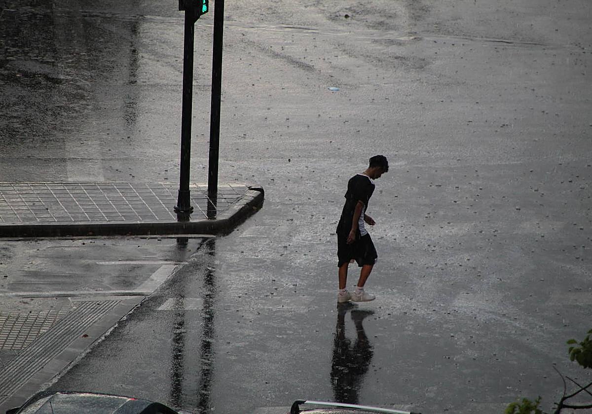 Día de lluvia en la ciudad de Valencia.