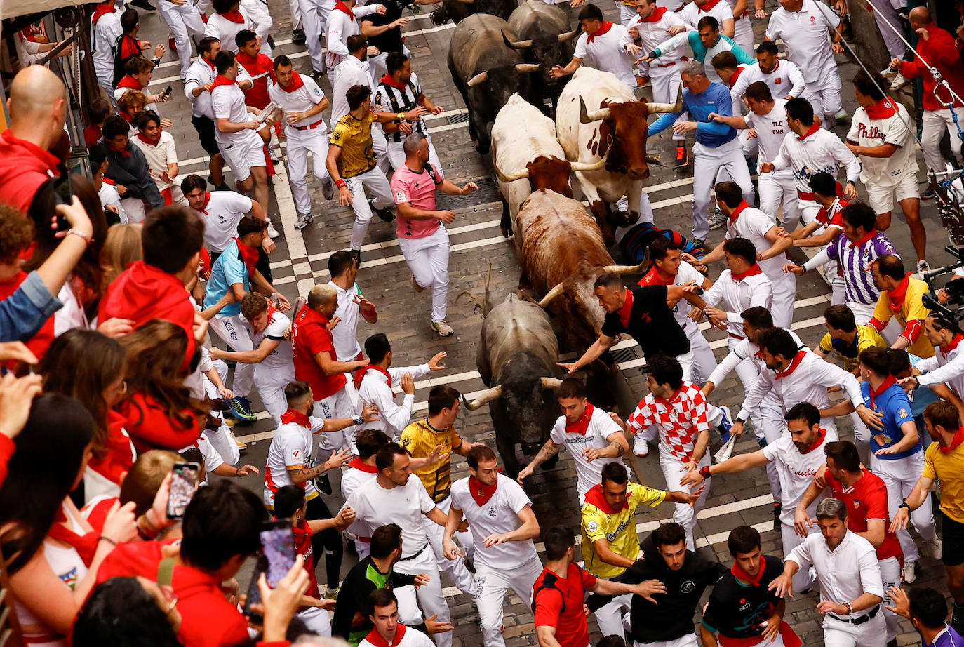 Las mejores imágenes del séptimo encierro de San Fermín 2024