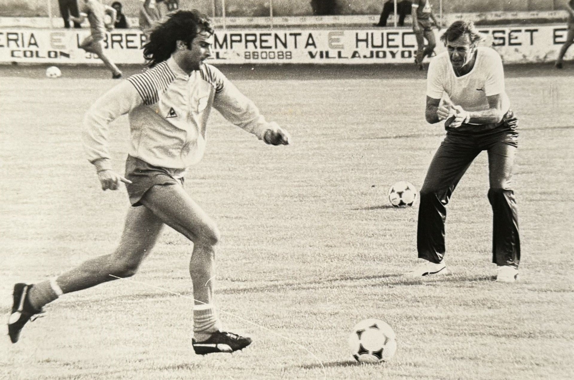 Kempes entrenando con la selección Argentina.