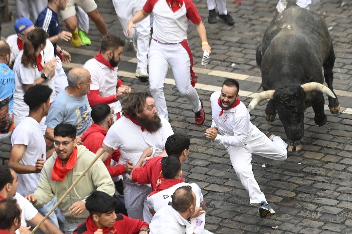 Las mejores imágenes del octavo encierro de San Fermín 2024