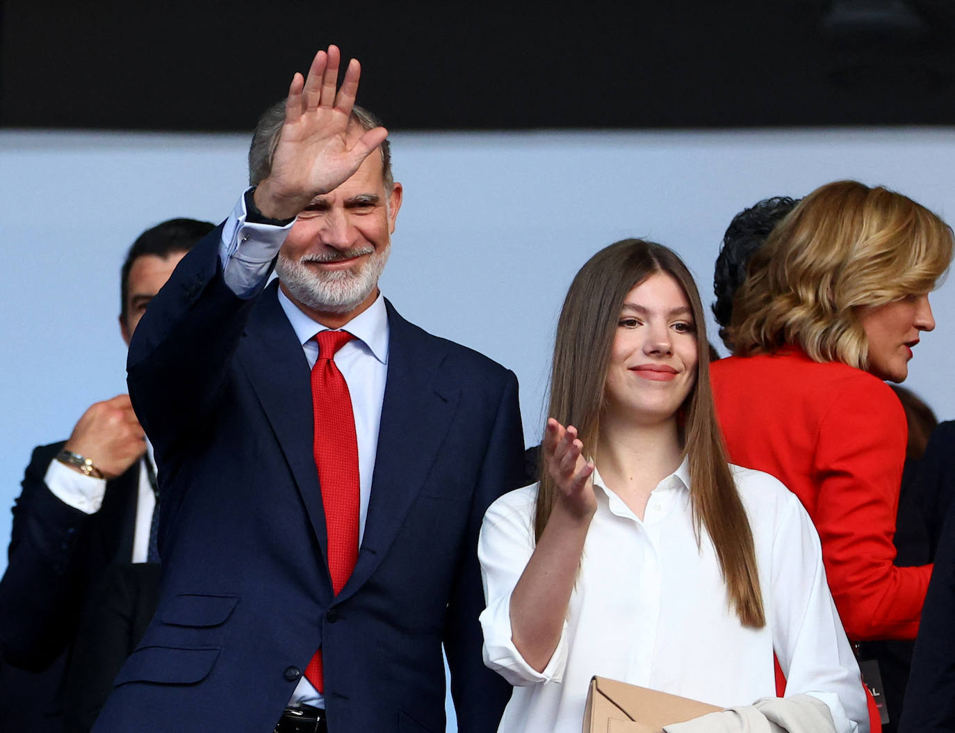 La infanta Sofía, todo al rojo para disfrutar de la victoria de España en la Eurocopa