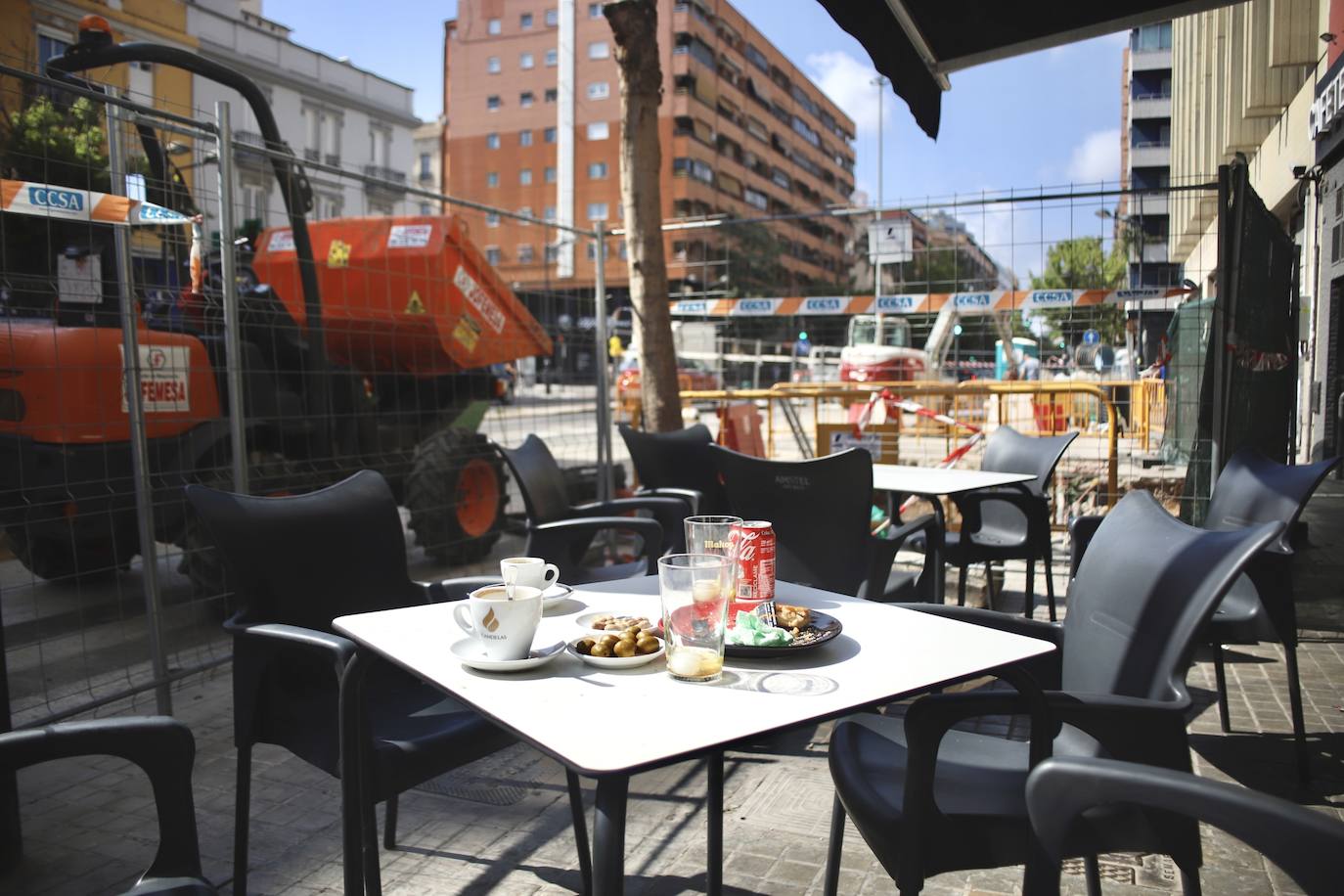 Obras en la avenida Cardenal Benlloch de Valencia