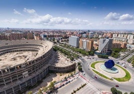 Vista aérea del nuevo Mestalla.