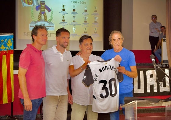 Luis Pascual, Míchel Herrero, Dani Soria y Ricardo Arias, en el acto de Burjassot.