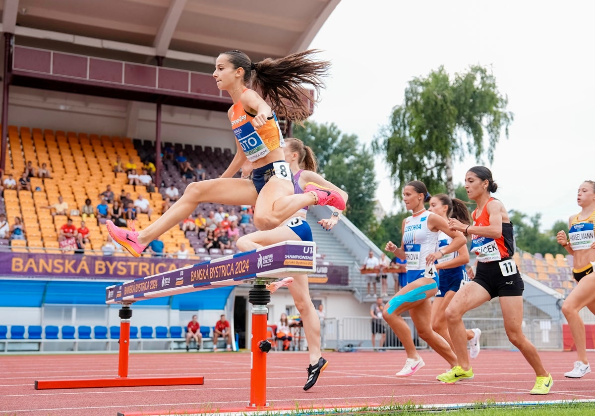 Nadia Soto, en la carrera en la que se colgó la medalla de bronce.