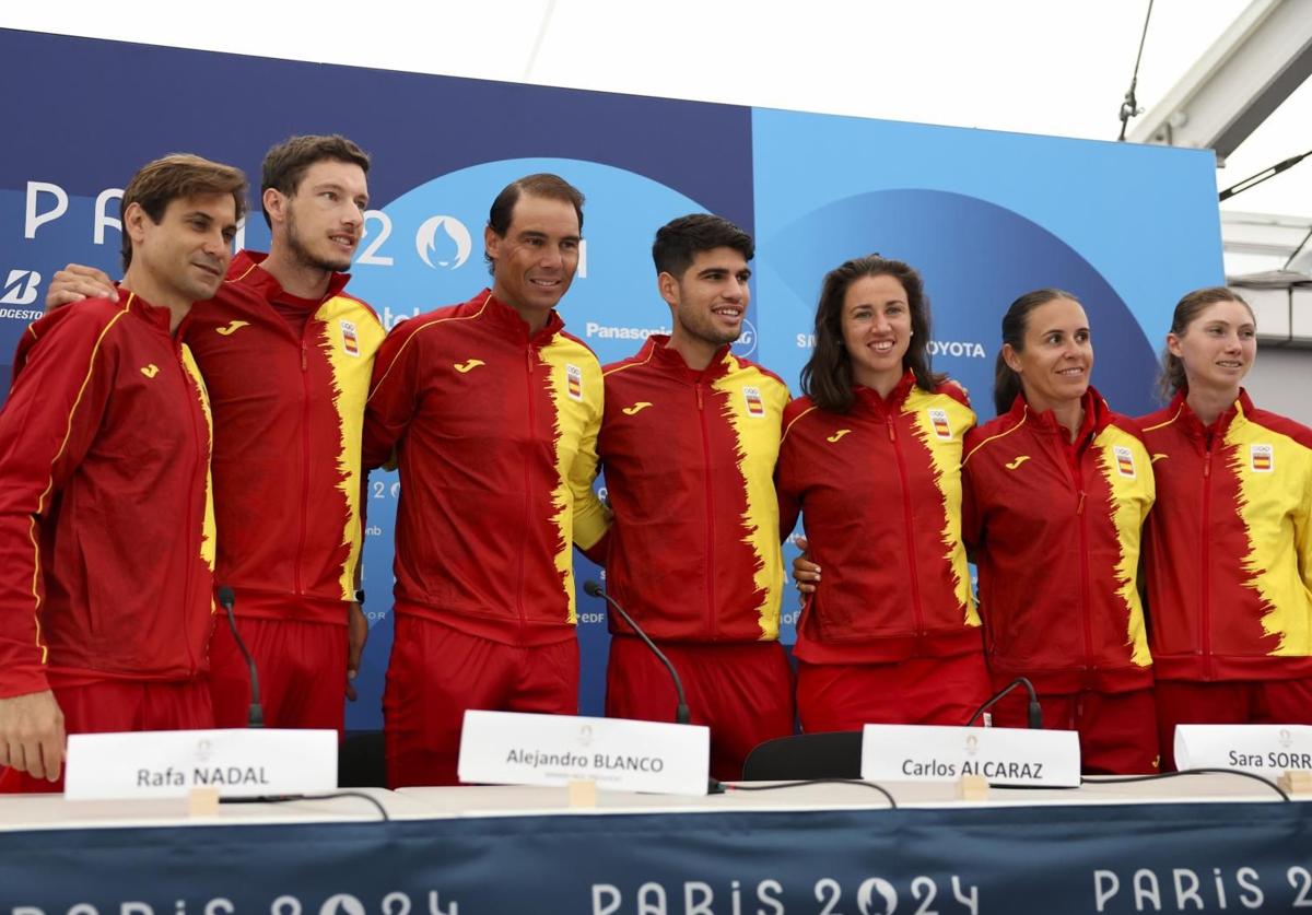 El equipo olímpico español de tenis.