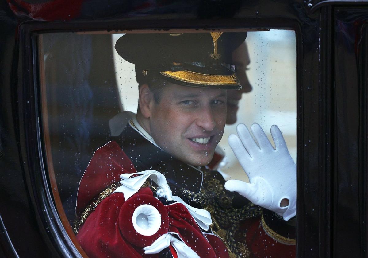 El príncipe Guillermo durante el acto de coronación de Carlos III.