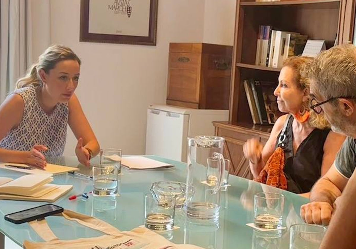 Un momento de la reunión de los representantes teatrales con la diputada Rocío Gil.