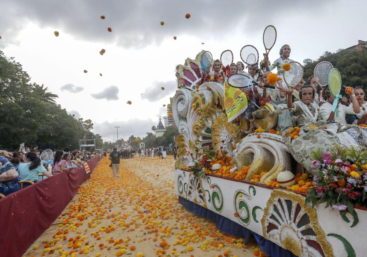 La tradicional Batalla de Flores de Valencia.