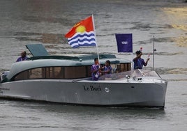 Los atletas de Kiribati, en la ceremonia de apertura