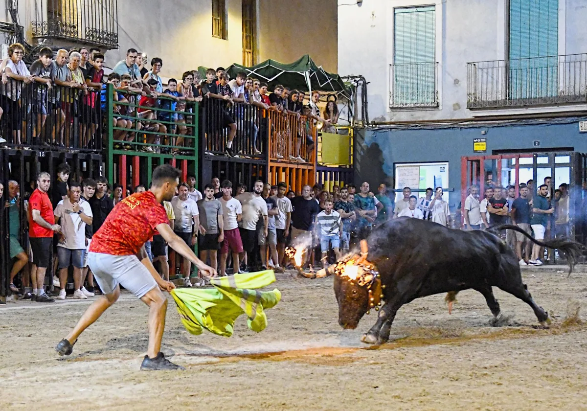 Uno de los quiebroas del festejo celebrado en Moncofa.