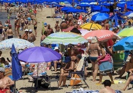 La playa de Levante en Benidorm, en una imagen de archivo