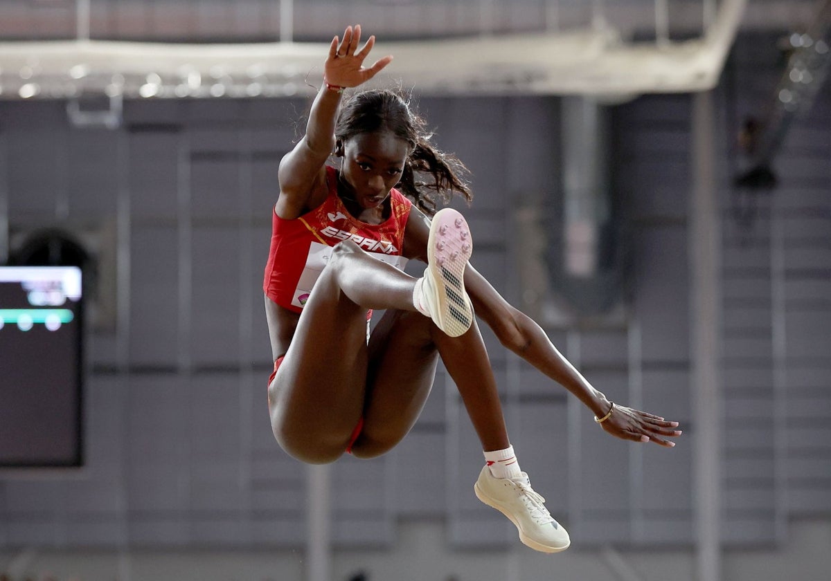 Fátima Diame, durante los mundiales de Glasgow.