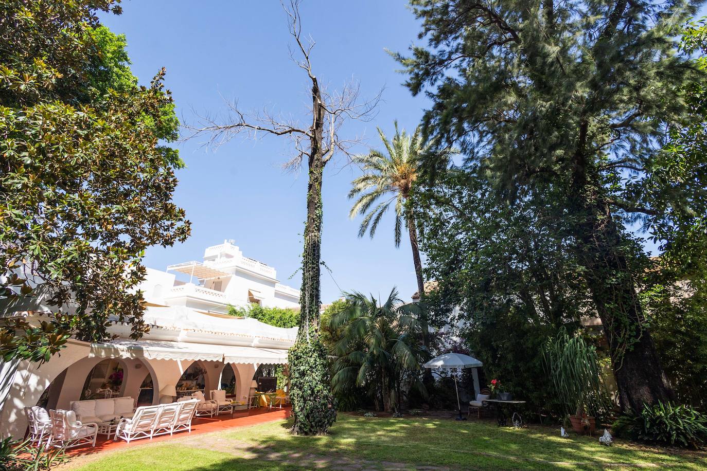 Vista de la casa desde la zona de la piscina. 