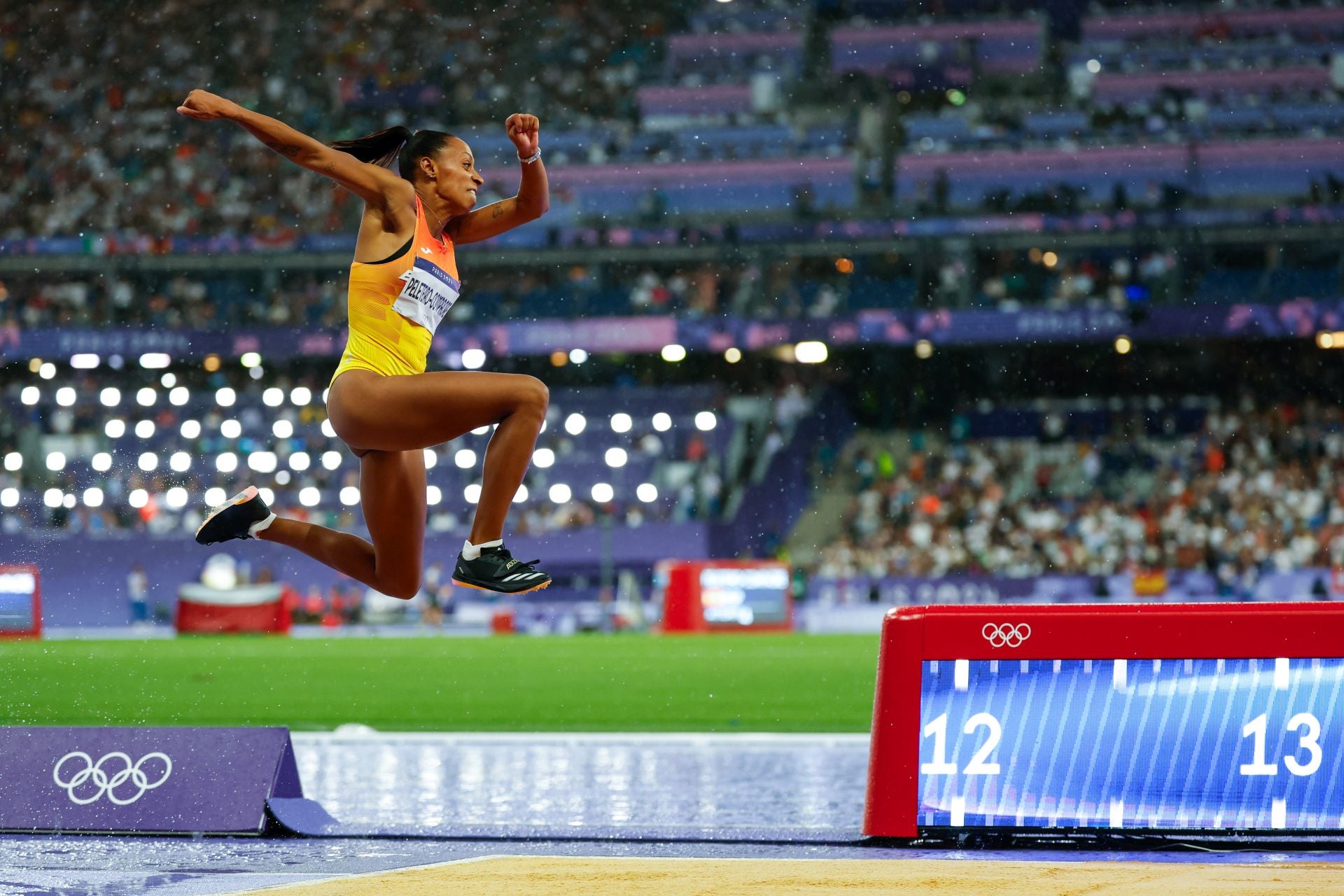 Ana Peleteiro en la final de triple salto de los Juegos Olímpicos de París