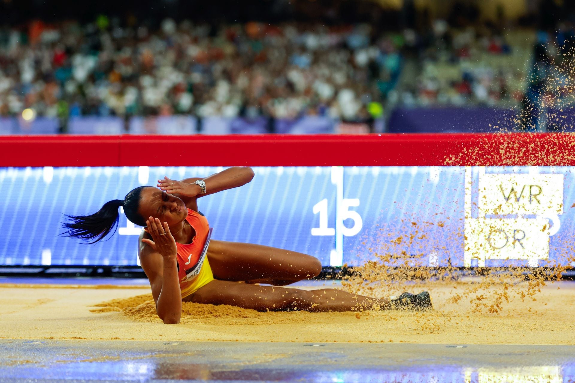 Ana Peleteiro en la final de triple salto de los Juegos Olímpicos de París