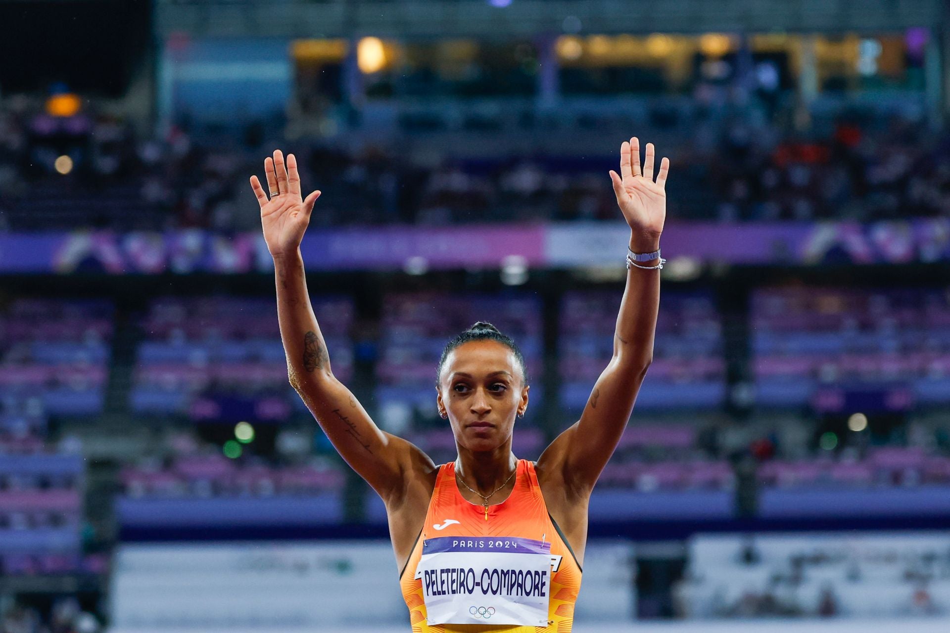 Ana Peleteiro en la final de triple salto de los Juegos Olímpicos de París