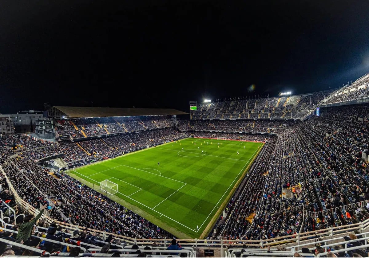 Mestalla lleno durante un partido del Valencia.