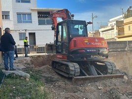 Trabajadores en una obra.