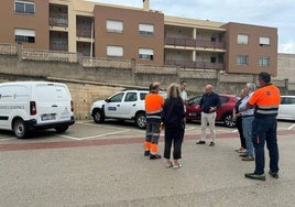 La visita para inspeccionar uno de los puntos donde se ubicará un depósito de agua.