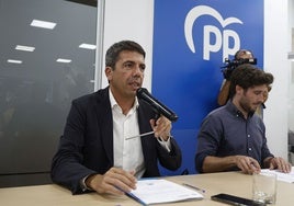 Carlos Mazón, durante la ejecutiva regional del PP.