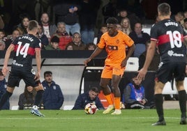 David Otorbi en el encuentro ante el Cartagena en Copa del Rey.