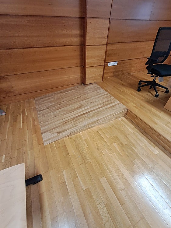 Rampa en una de las salas.