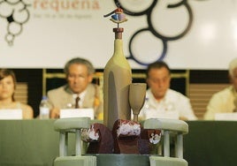 Maqueta de la fuente del vino, en la vendimia de Requena.