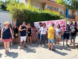 Protesta en la jornada de este lunes.