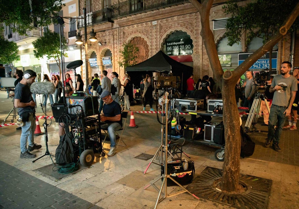 Rodaje en la calle Paseo de Ruzafa.