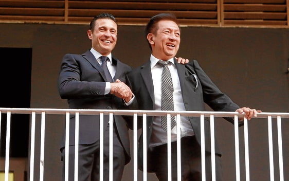 Amadeo Salvo y Peter Lim, el día del recibimiento en Mestalla del empresario singapurés