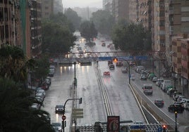 Día de lluvia en la ciudad de Valencia.