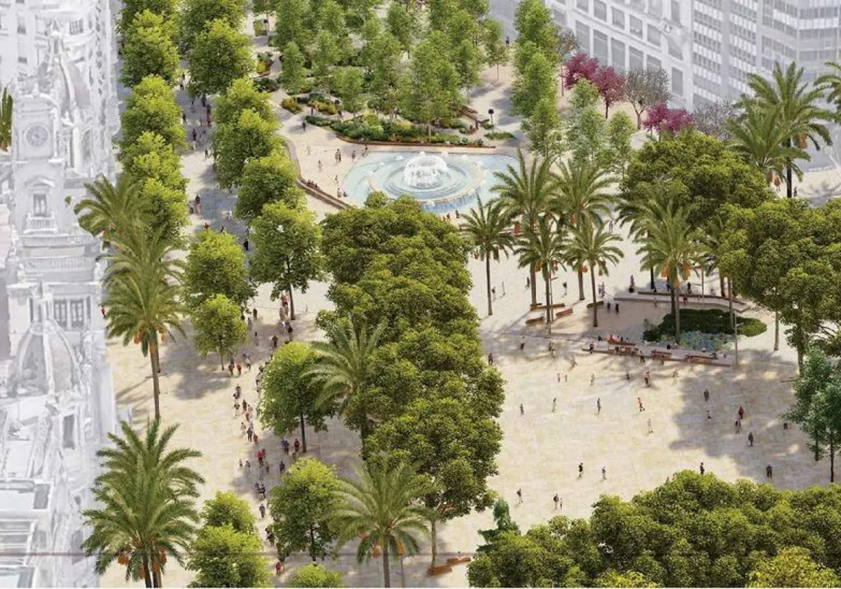 La nueva plaza del Ayuntamiento de Valencia, sin plazos: «Cueste lo que cueste en el tiempo, la reforma será definitiva» 